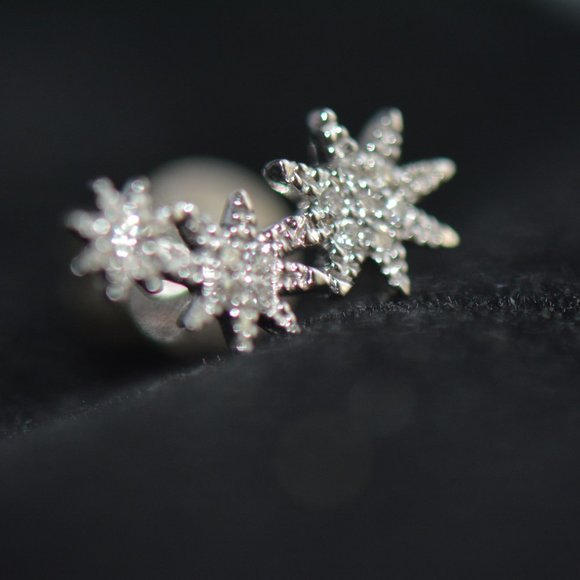 Saks Fifth Avenue Pave Diamonds & White Gold Climber Earrings - Picture 5 of 6